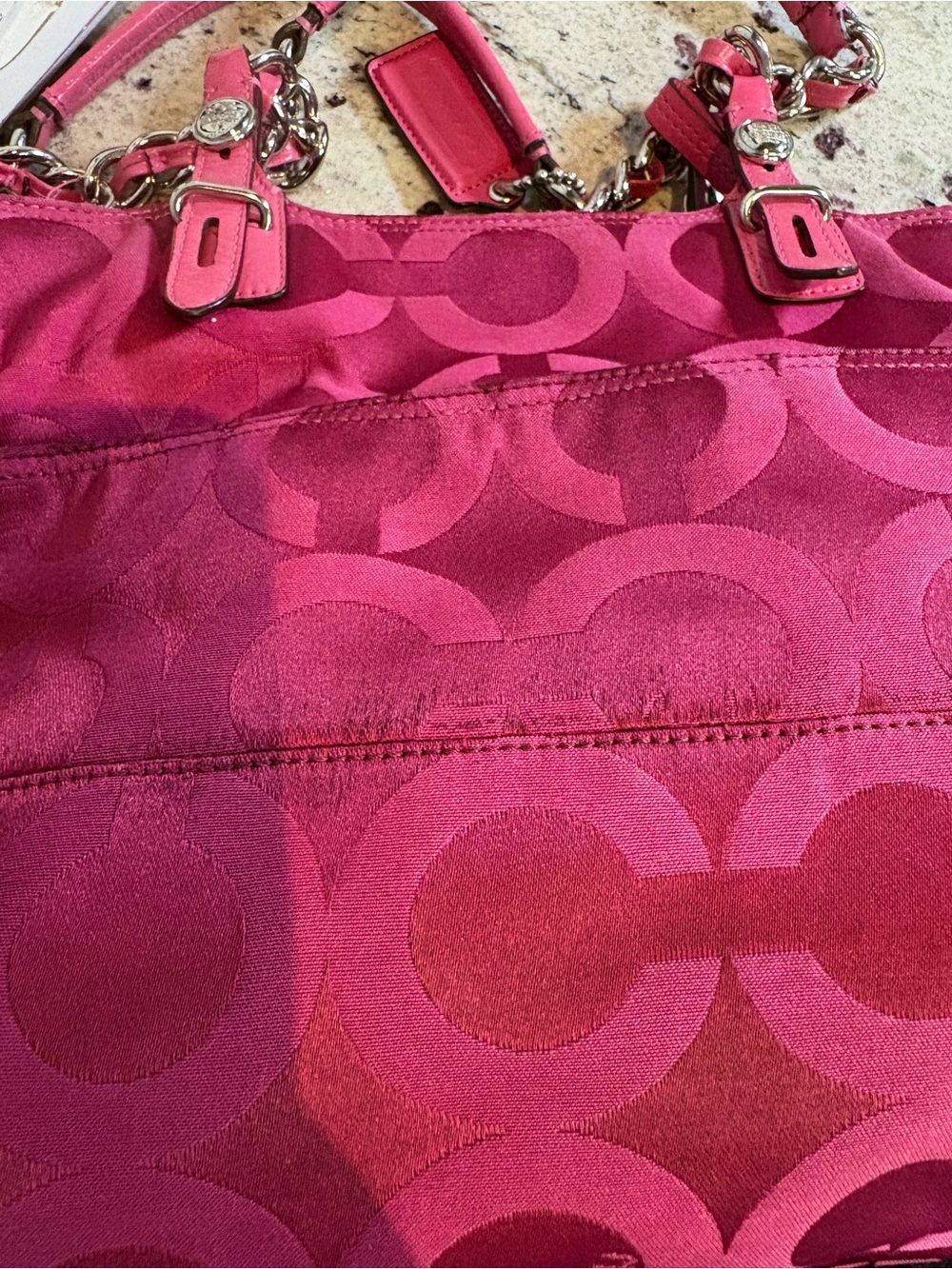 Coach Madison Tribeca Op Art Tote Style 14134 Pink - Picture 9 of 15